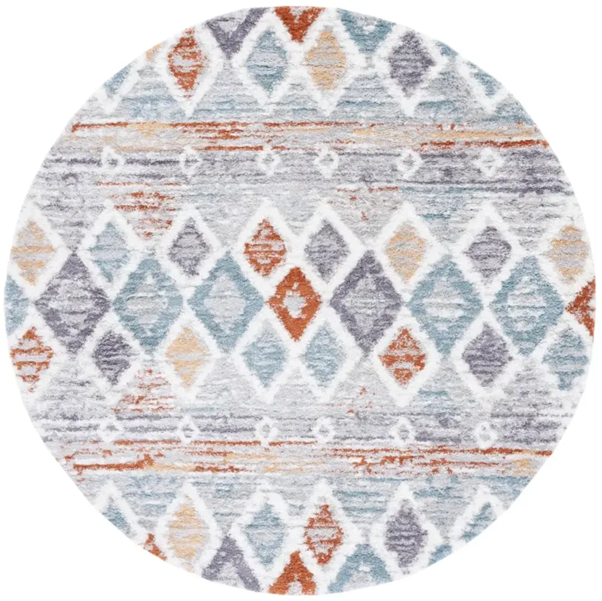 BERBER SHAG 585 BLUE RUST  10' x 10' Round Round Rug