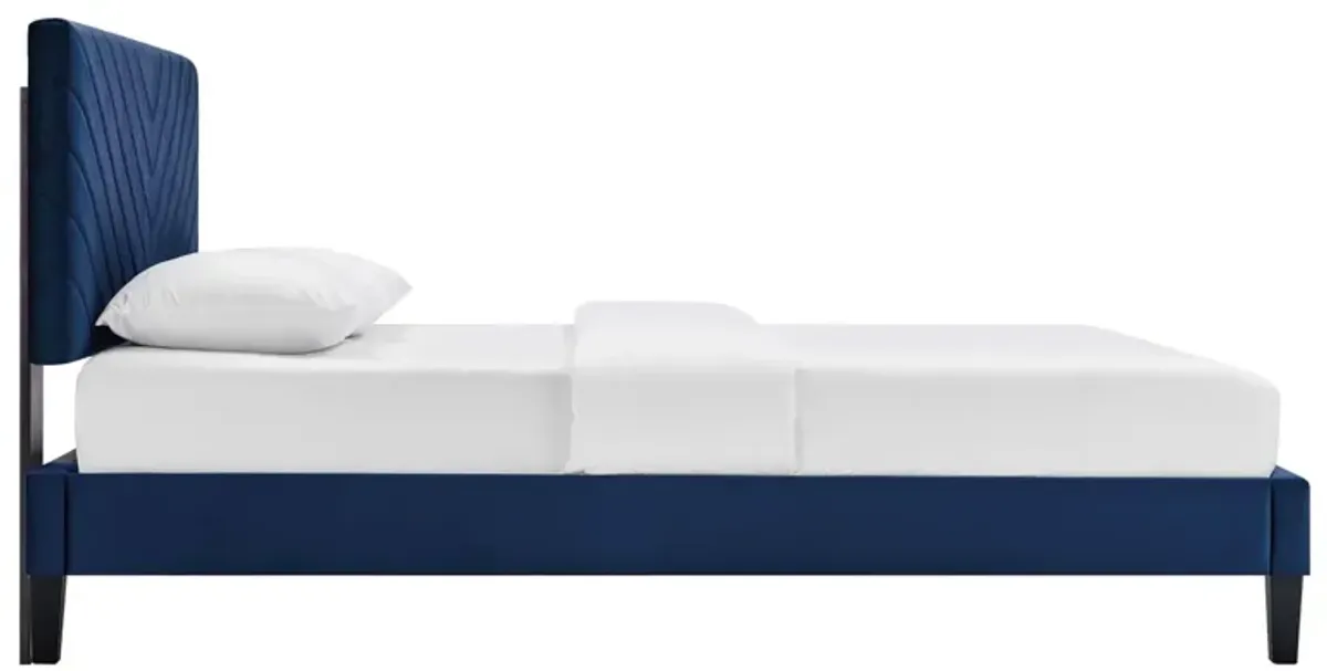 Roxanne Performance Velvet Full Platform Bed