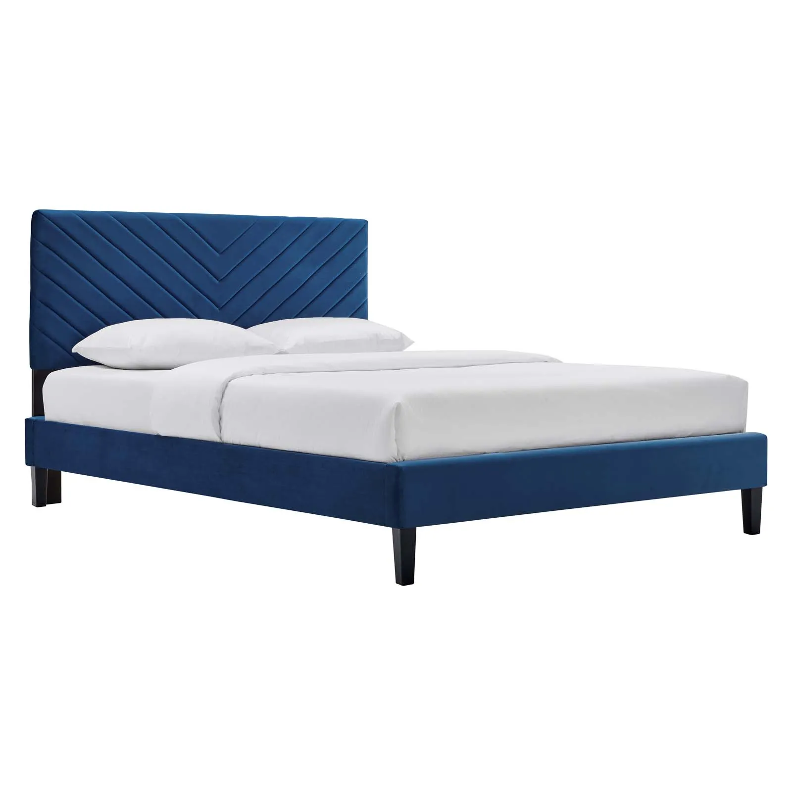 Roxanne Performance Velvet Full Platform Bed