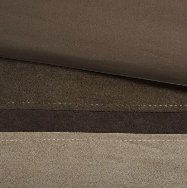 Madison Park Palisades Brown 7 Piece Faux Suede Comforter Set