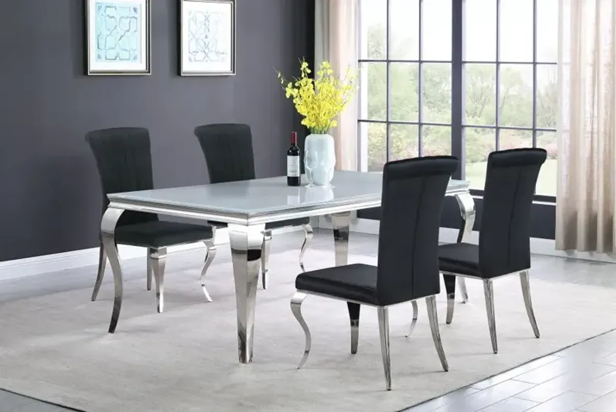 Carone 5-piece 81" Rectangular Dining Set Black and Chrome