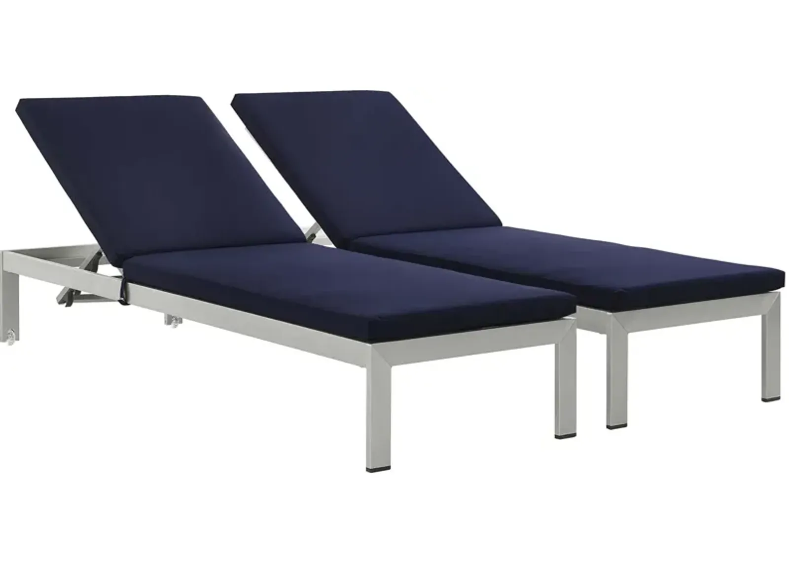 Shore Chaise with Cushions Outdoor Patio Aluminum Set of 2