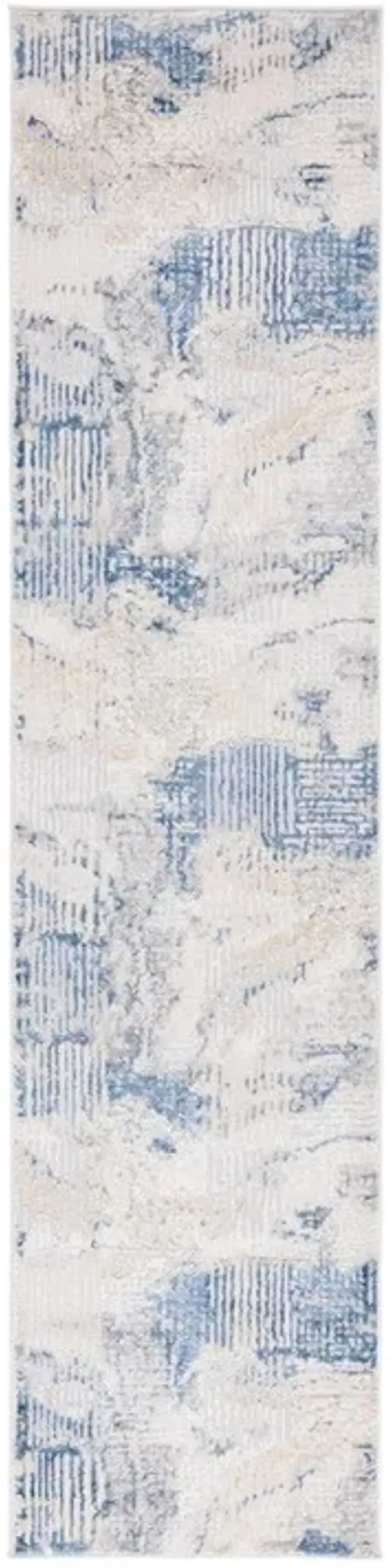 PALMA 350 Blue 2'-2' X 9' Runner Rug