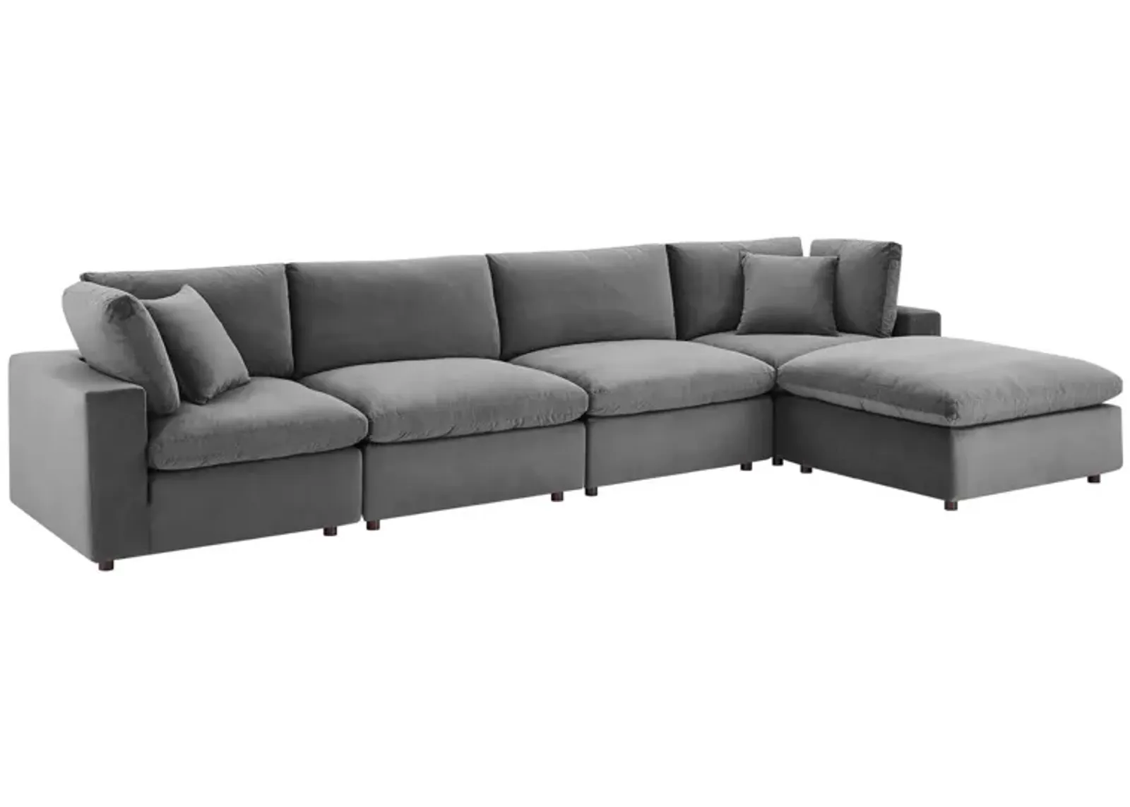 Commix Down Filled Overstuffed Performance Velvet 5-Piece Sectional