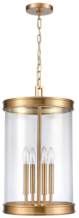 Mendoza 12.75" Wide 4-Light Pendant - Brushed Gold