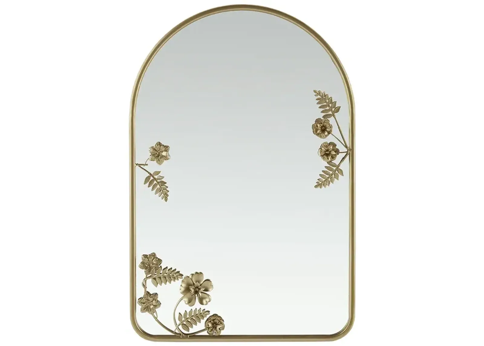 Arched Metal Floral Wall Mirror