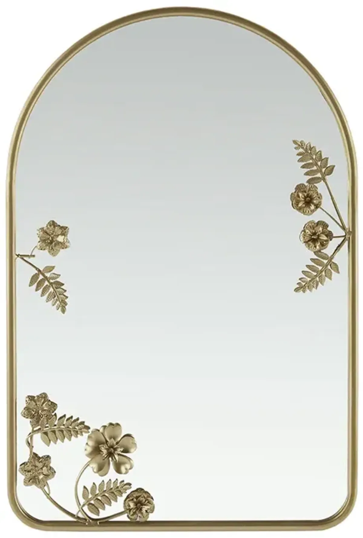 Arched Metal Floral Wall Mirror