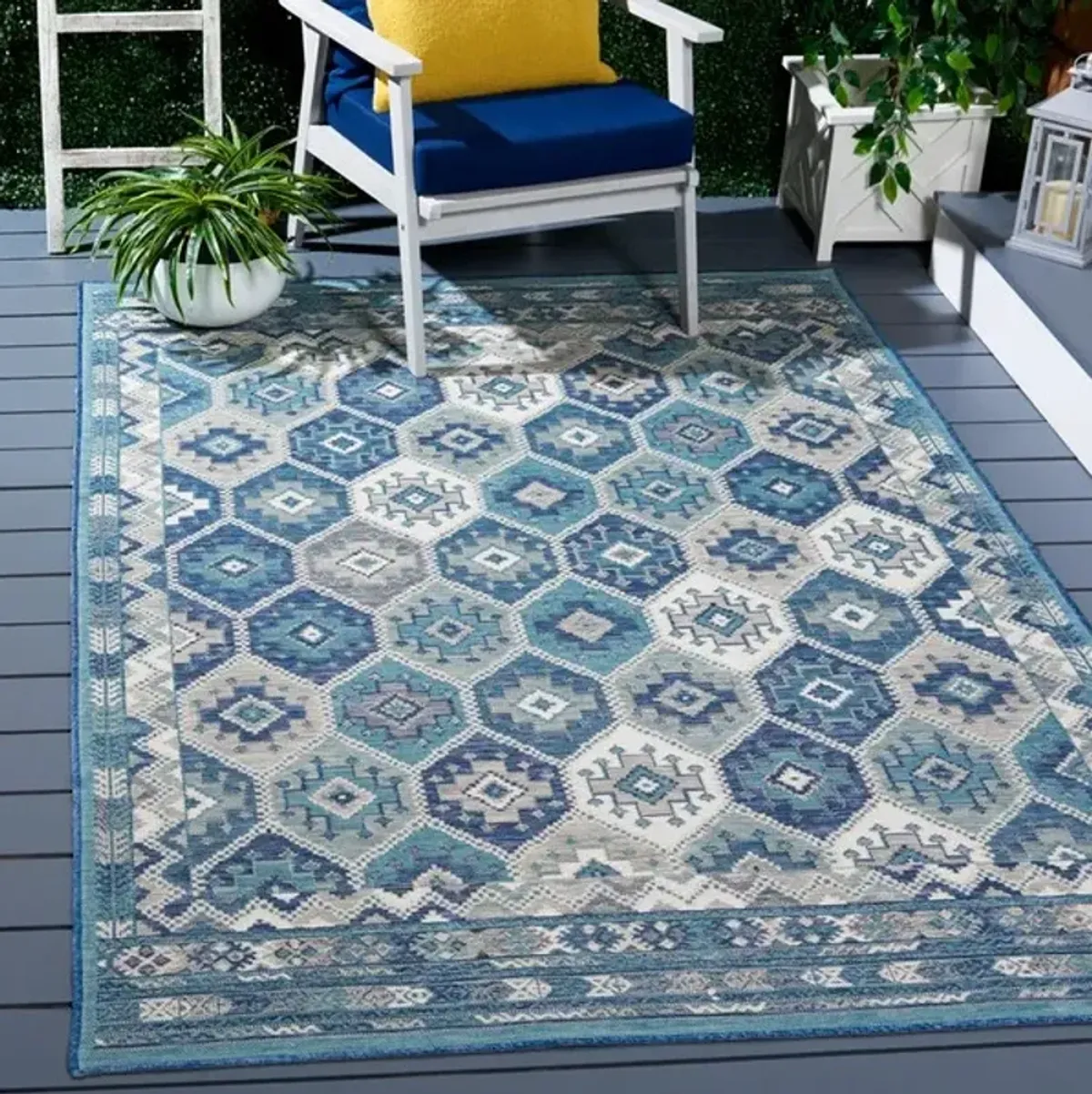 SUNRISE 630 Blue  5'-3' X 7'-7' Medium Rectangle Rug