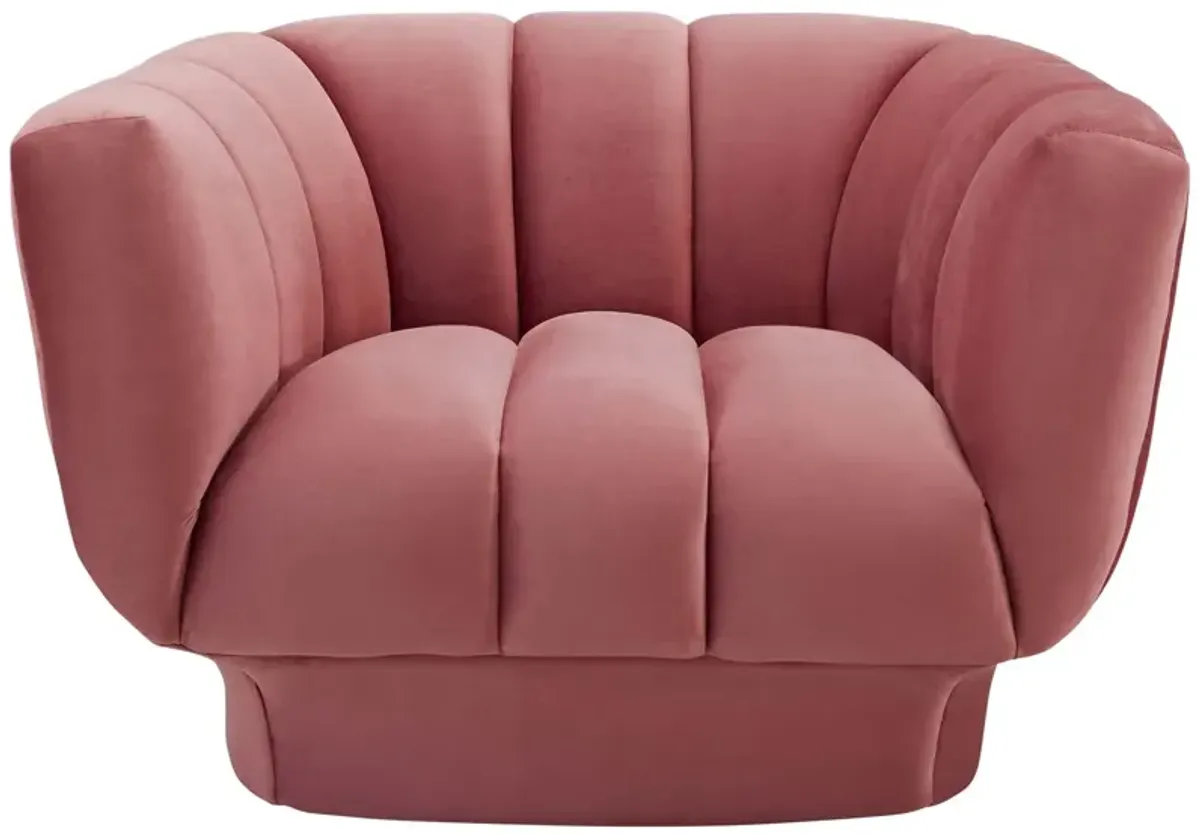 Entertain Vertical Channel Tufted Performance Velvet Armchair