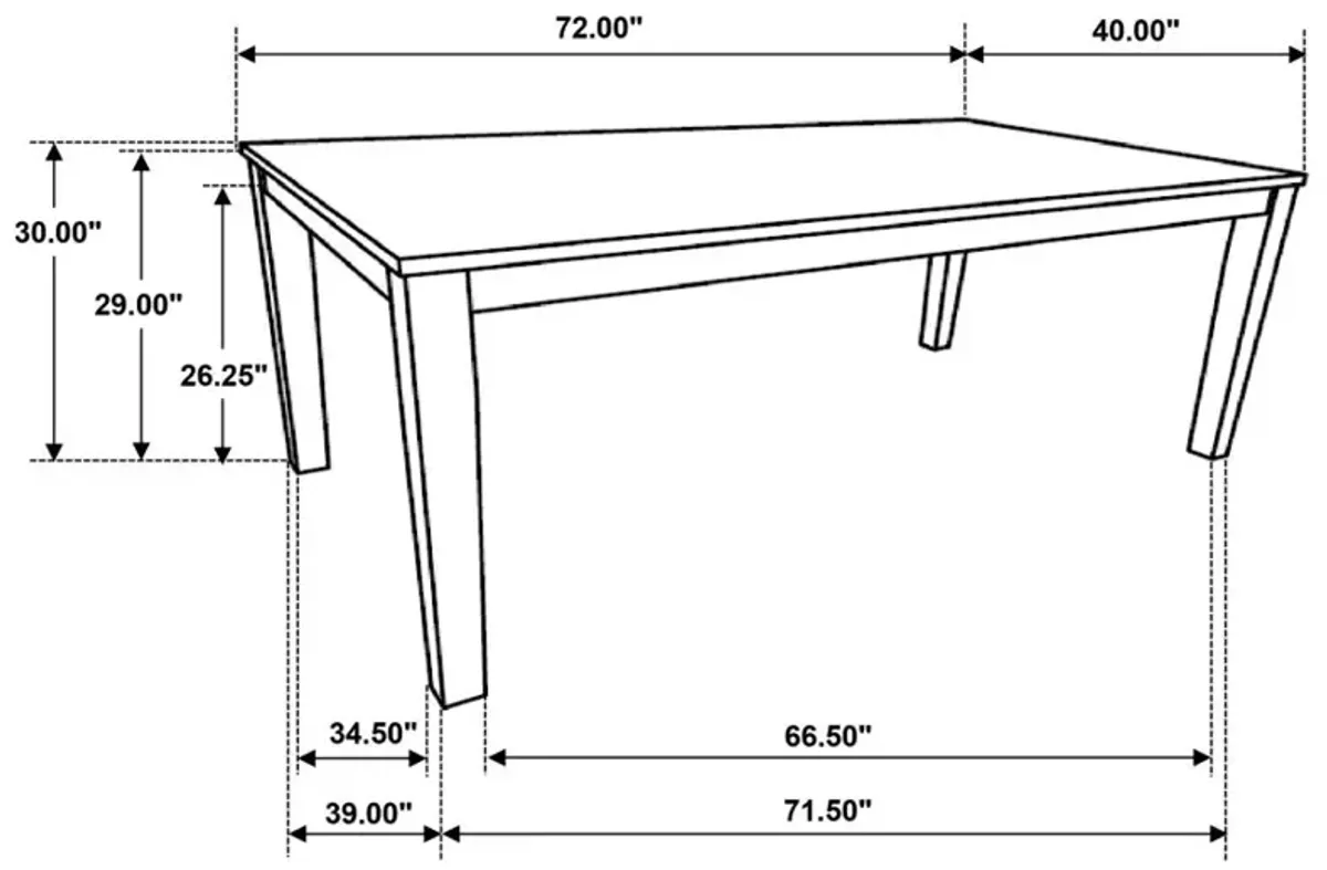 Hollis Rectangular Solid Wood Dining Table Brown and White