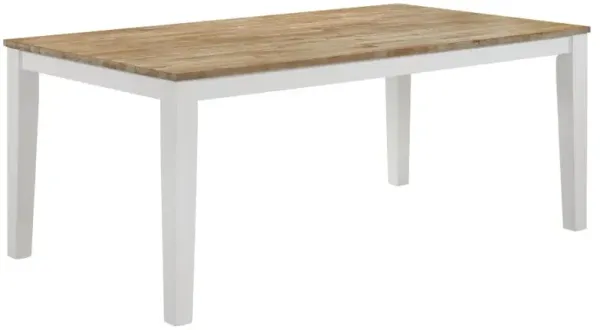 Hollis Rectangular Solid Wood Dining Table Brown and White
