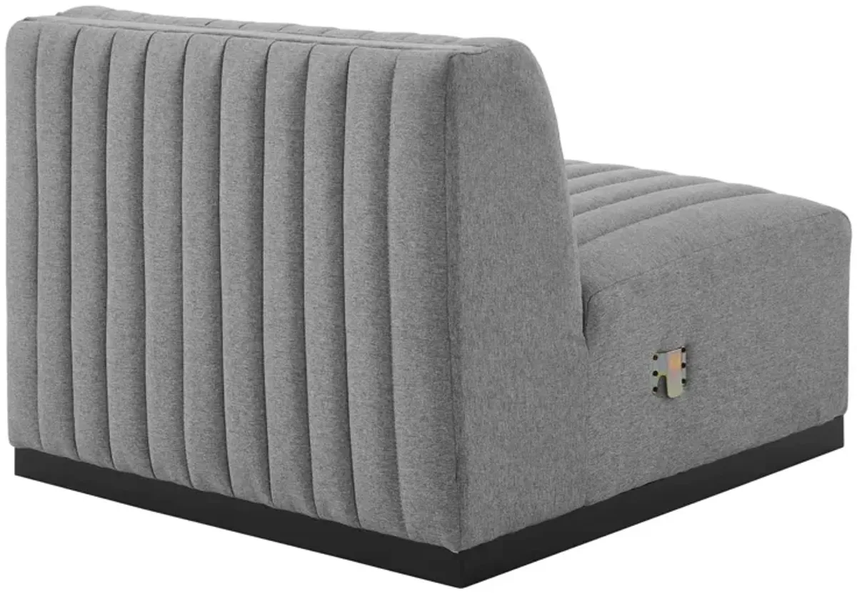 Conjure Channel Tufted Upholstered Fabric Armless Chair