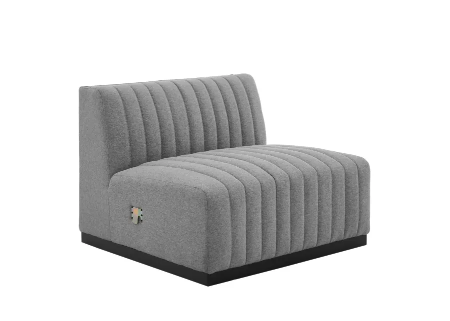 Conjure Channel Tufted Upholstered Fabric Armless Chair