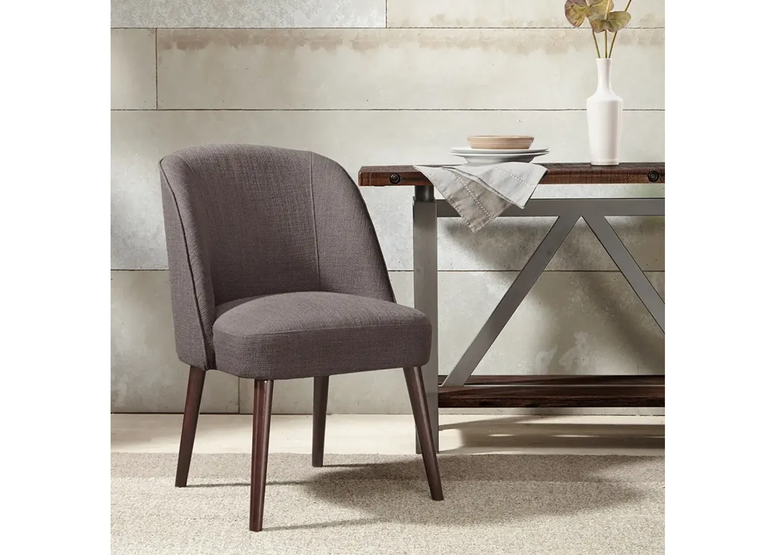 Madison Park Bexley Charcoal Rounded Back Dining Chair