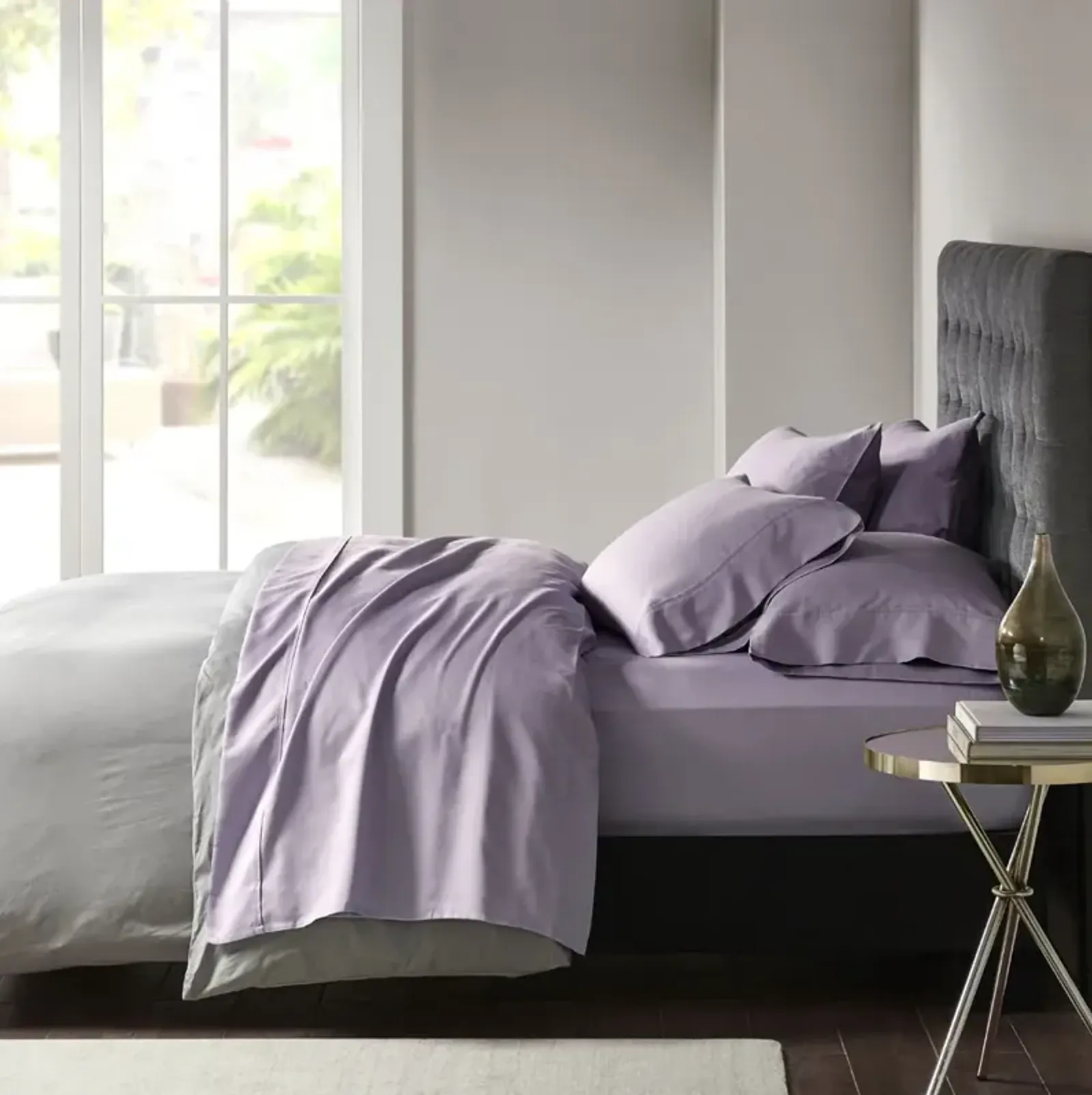 Madison Park 800 Thread Count Purple Cotton Blend Sateen Sheet Set