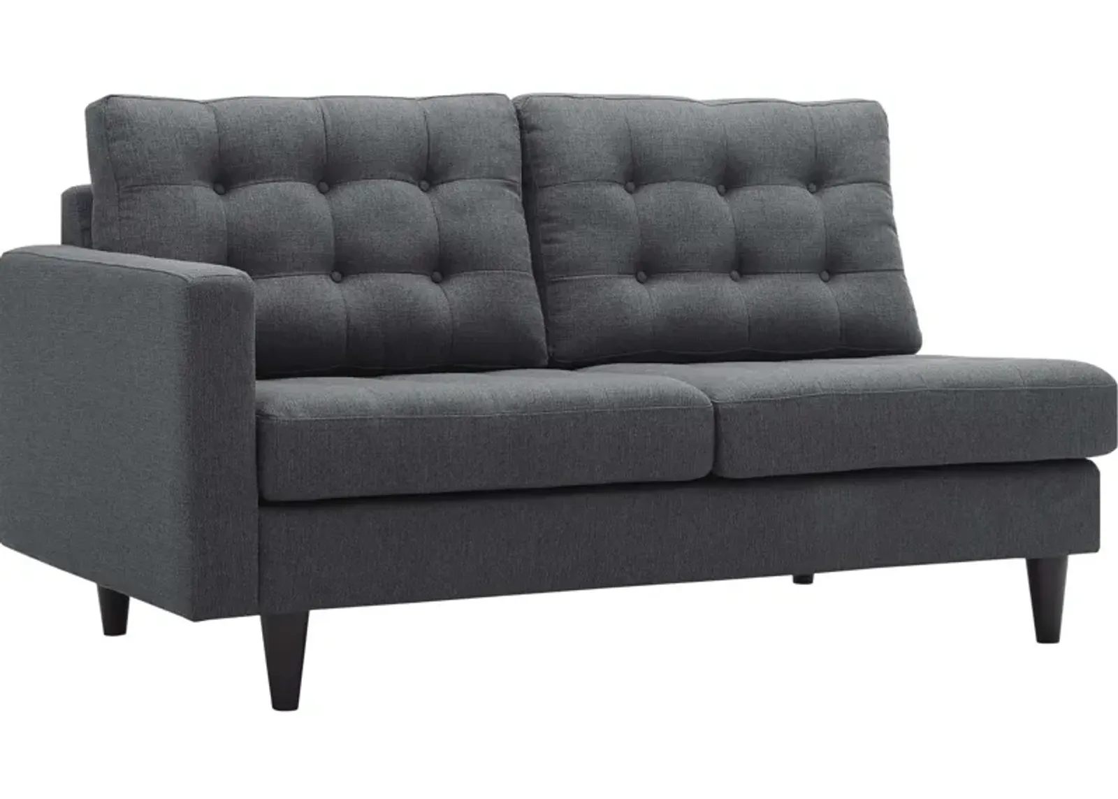 Empress Left-Facing Upholstered Fabric Loveseat