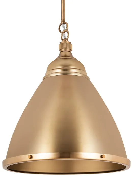 Katelyn 15" Wide 1-Light Pendant - Satin Brass