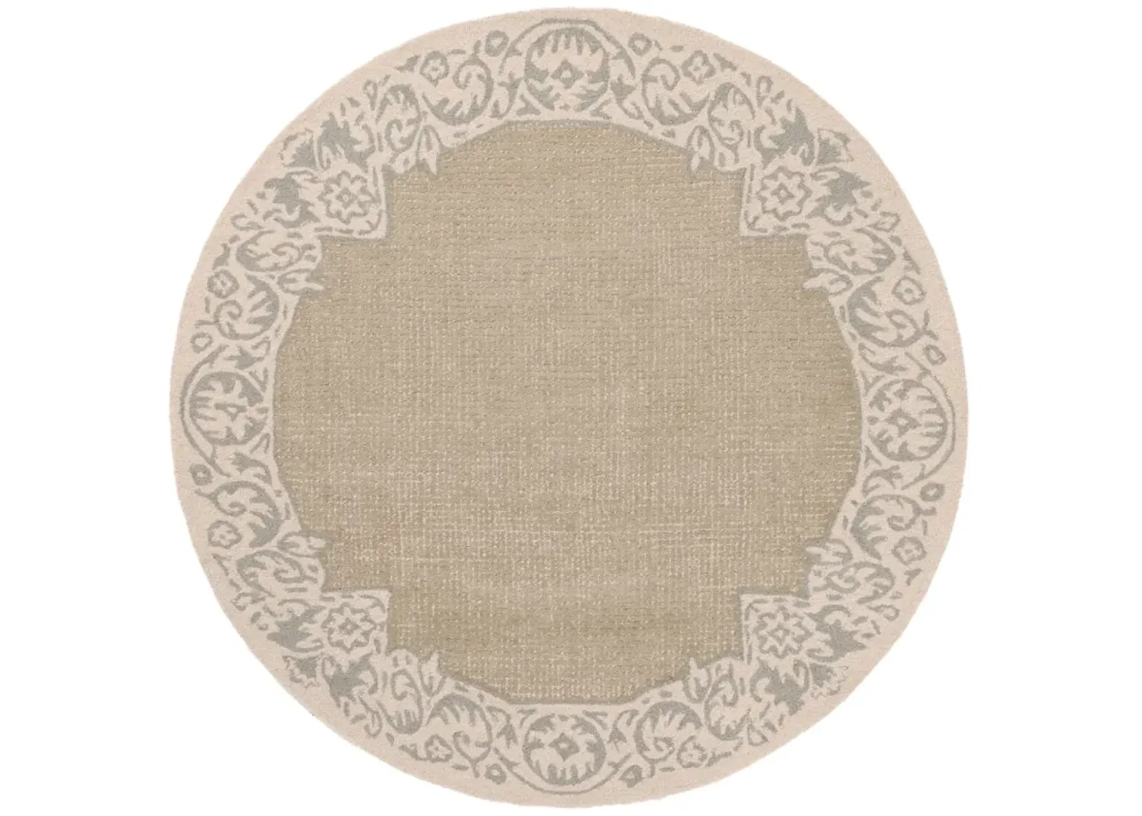 EBONY 654 BEIGE  6' x 6' Round Round Rug