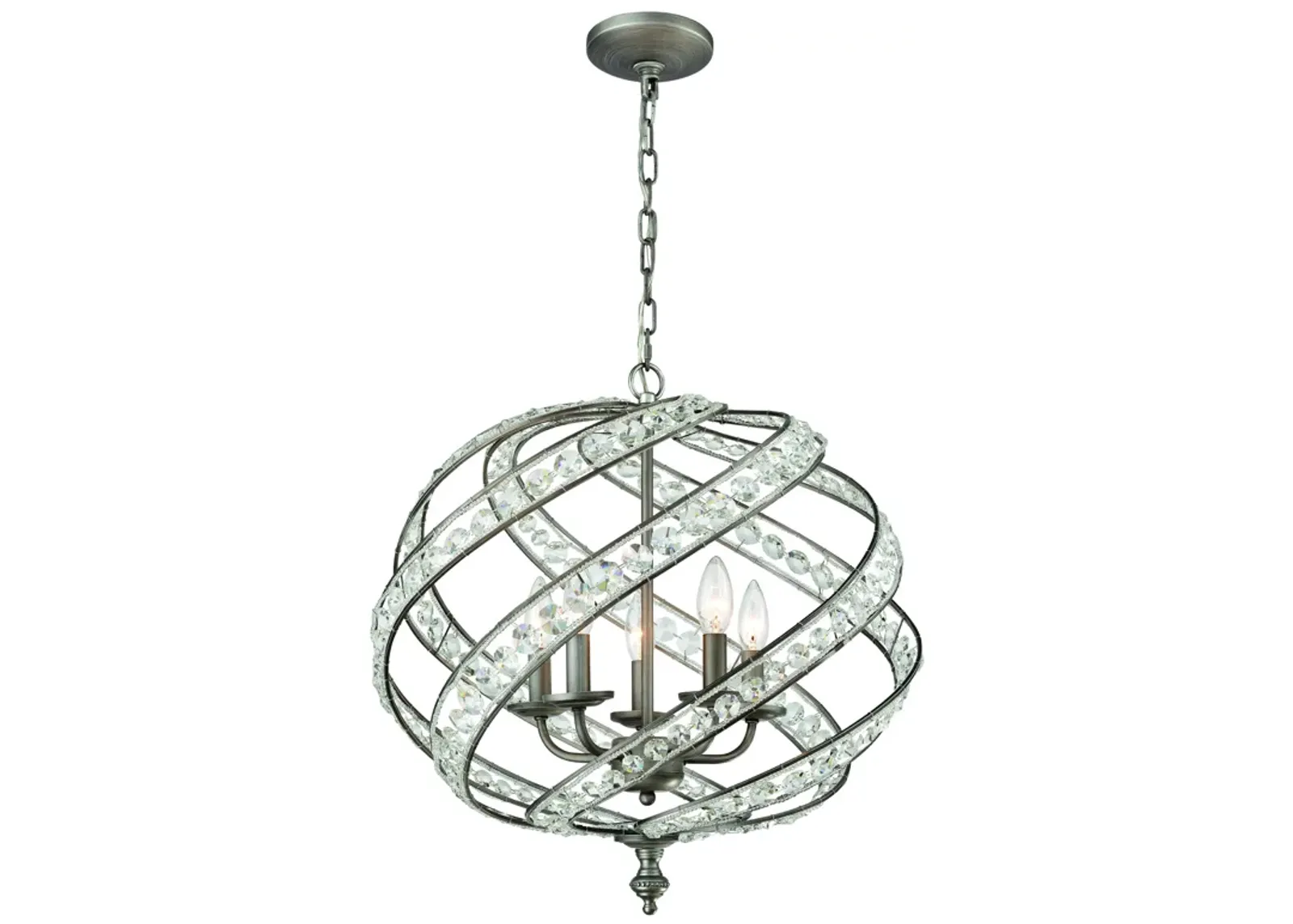 Renaissance 21" Wide 5-Light Chandelier - Weathered Zinc