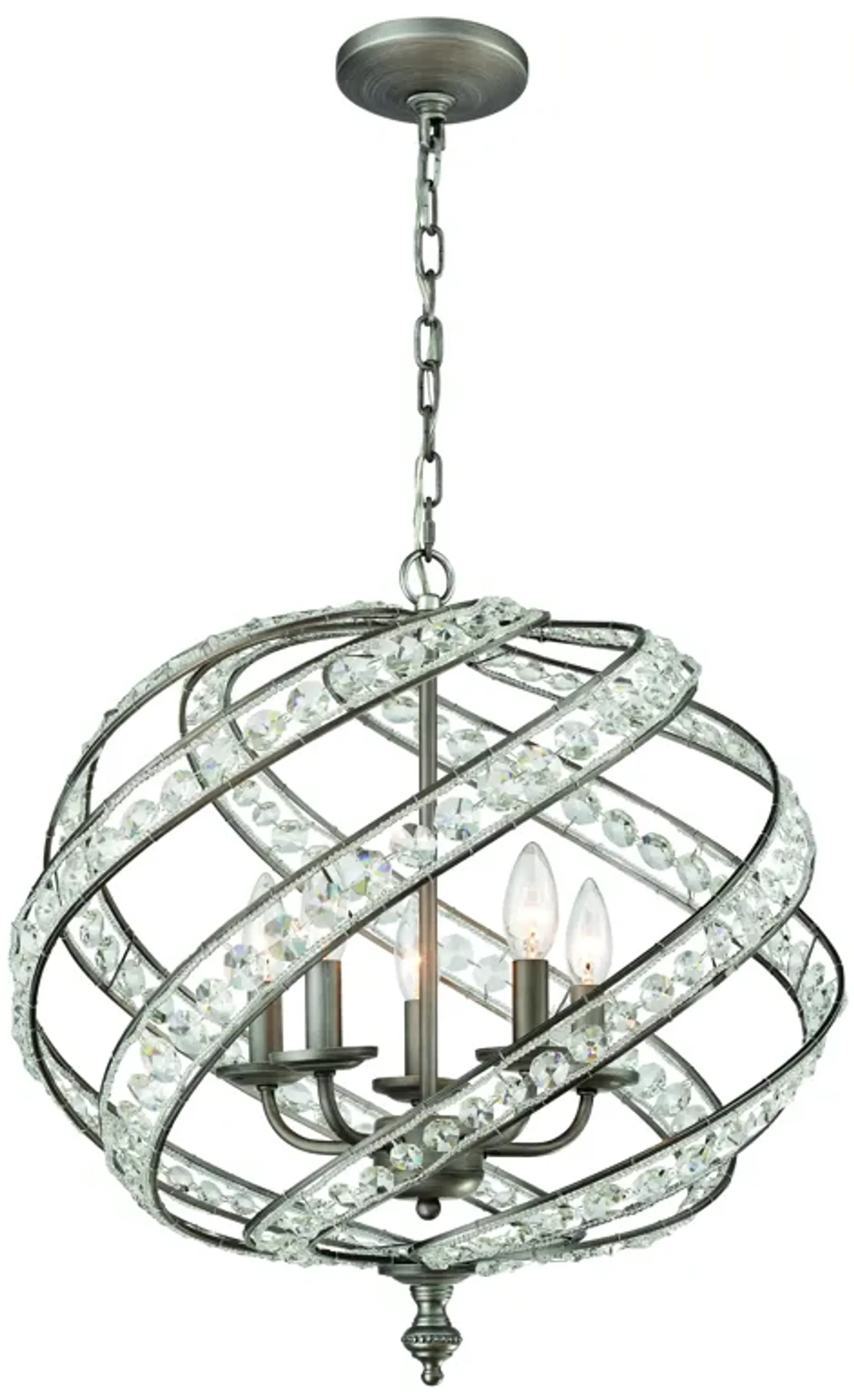 Renaissance 21" Wide 5-Light Chandelier - Weathered Zinc