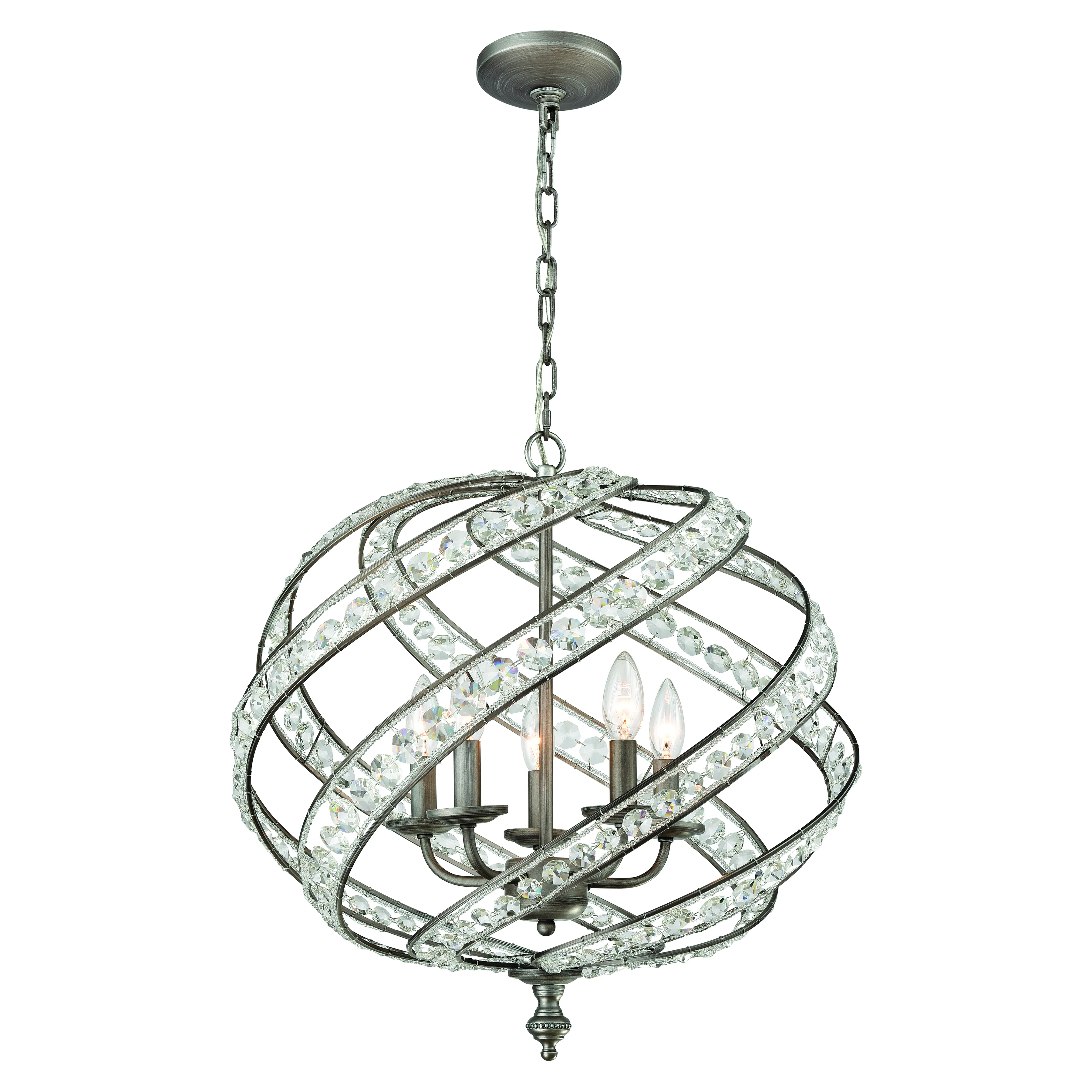 Renaissance 21" Wide 5-Light Chandelier - Weathered Zinc