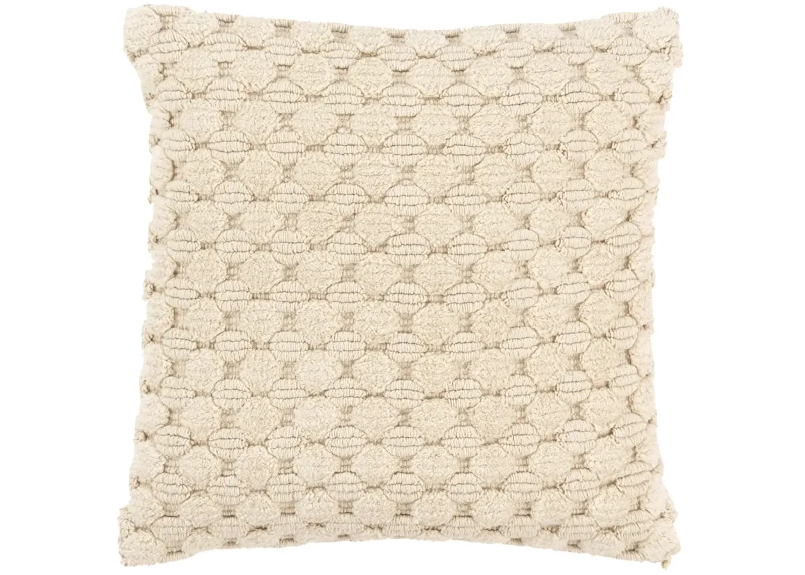 Stripe Patterned Solid Natural  Pillow