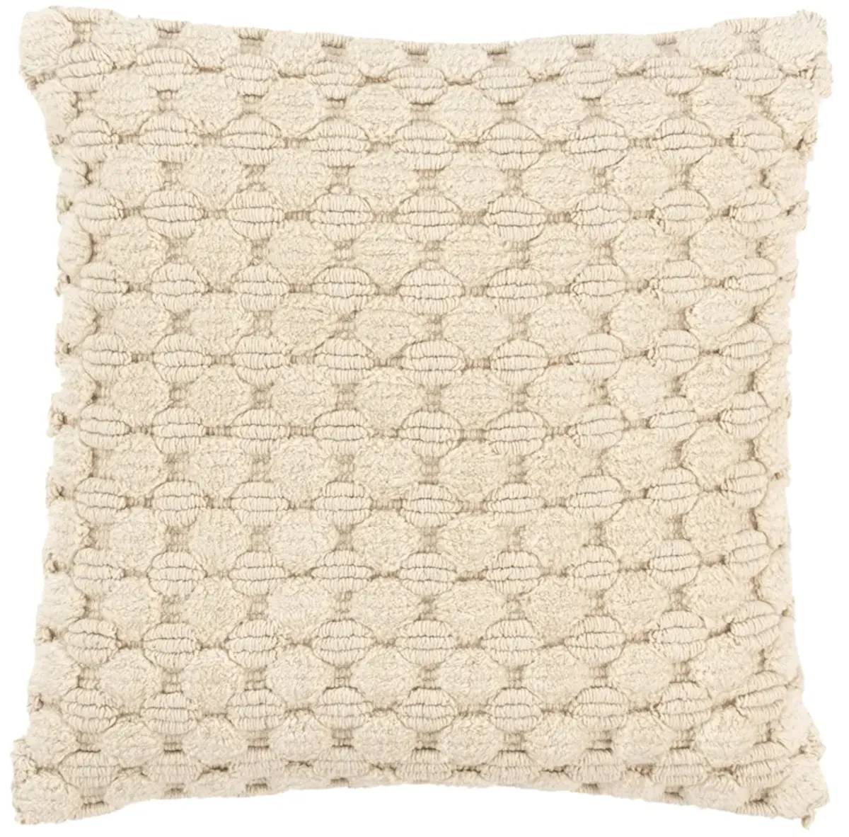 Stripe Patterned Solid Natural  Pillow