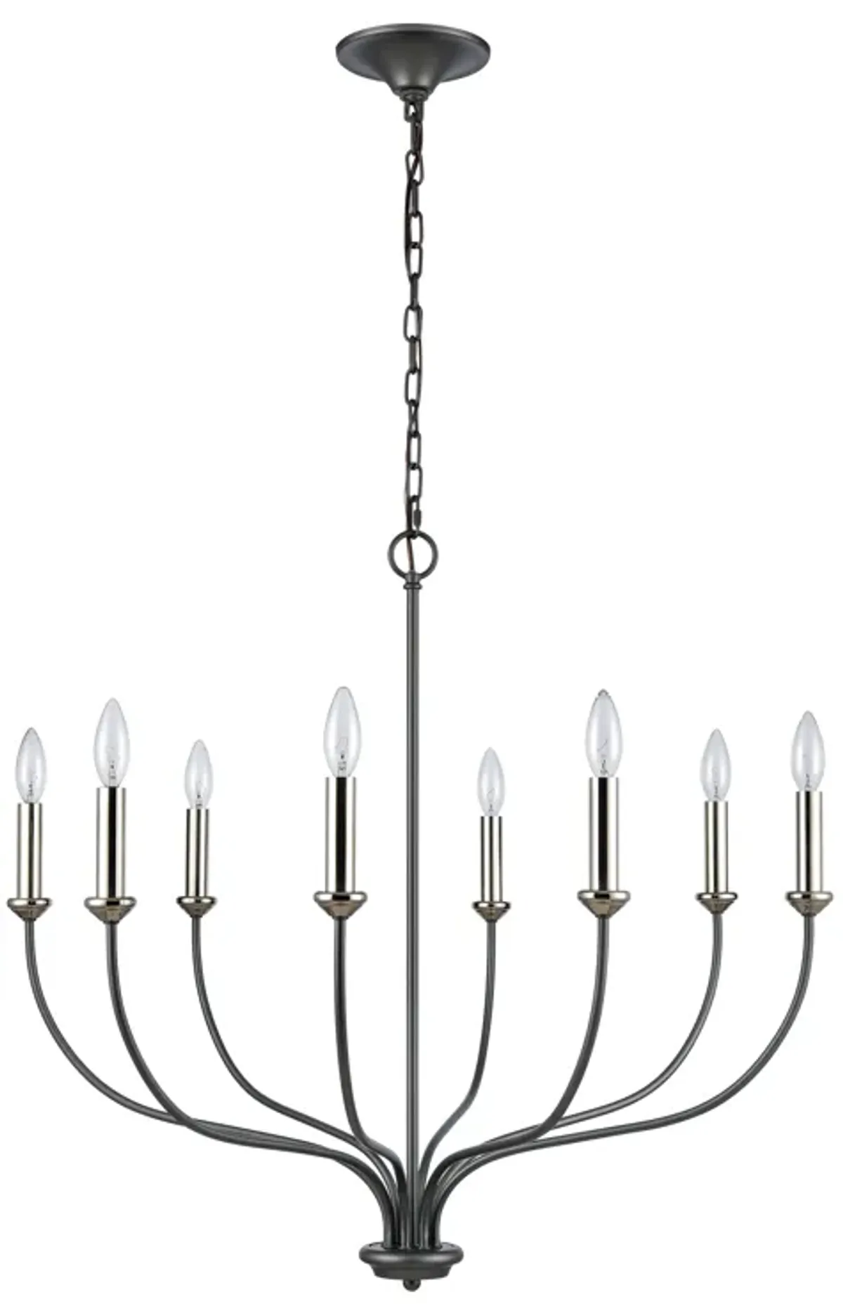 Madeline 32.5" Wide 8-Light Chandelier - Dark Gray