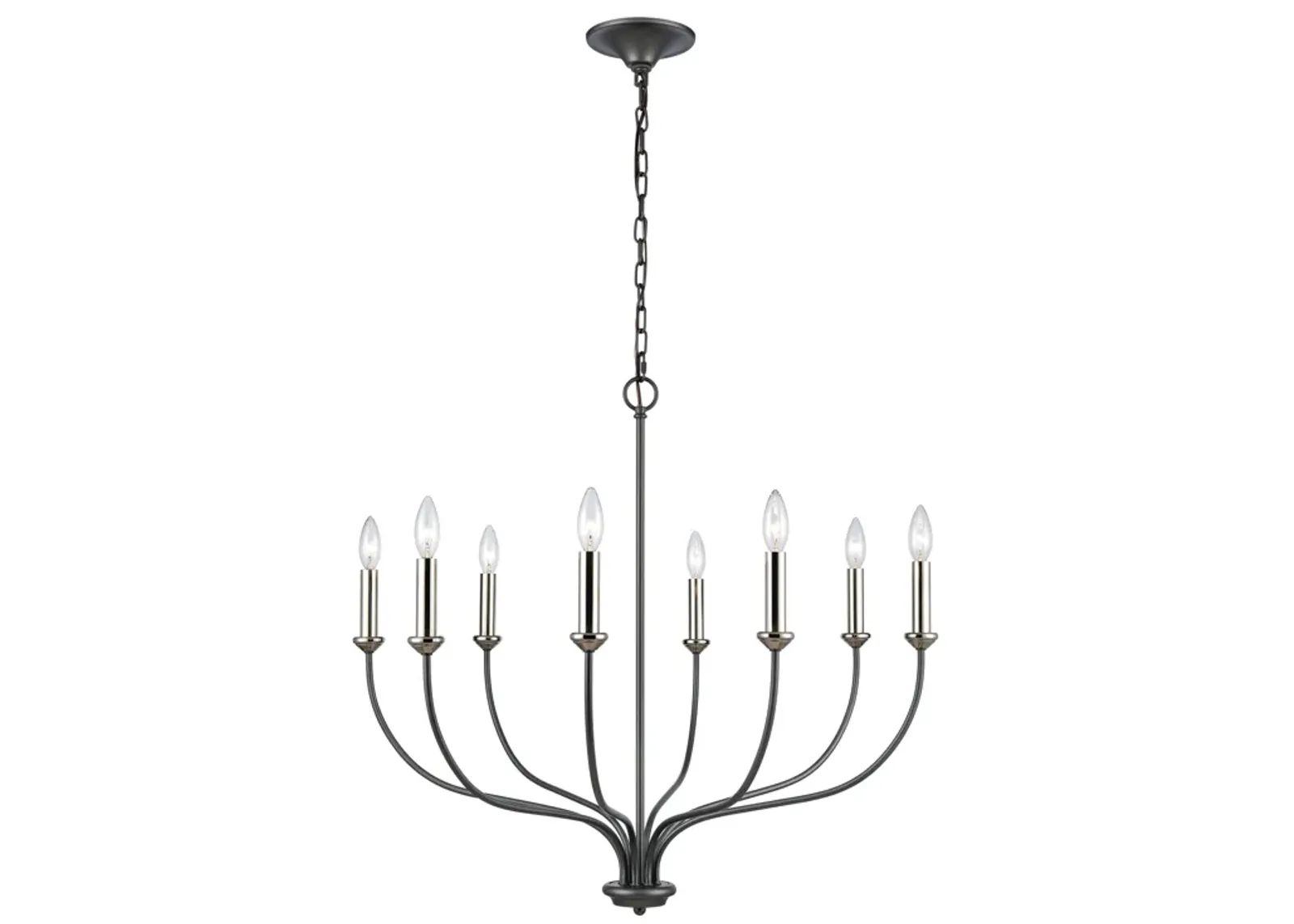 Madeline 32.5" Wide 8-Light Chandelier - Dark Gray