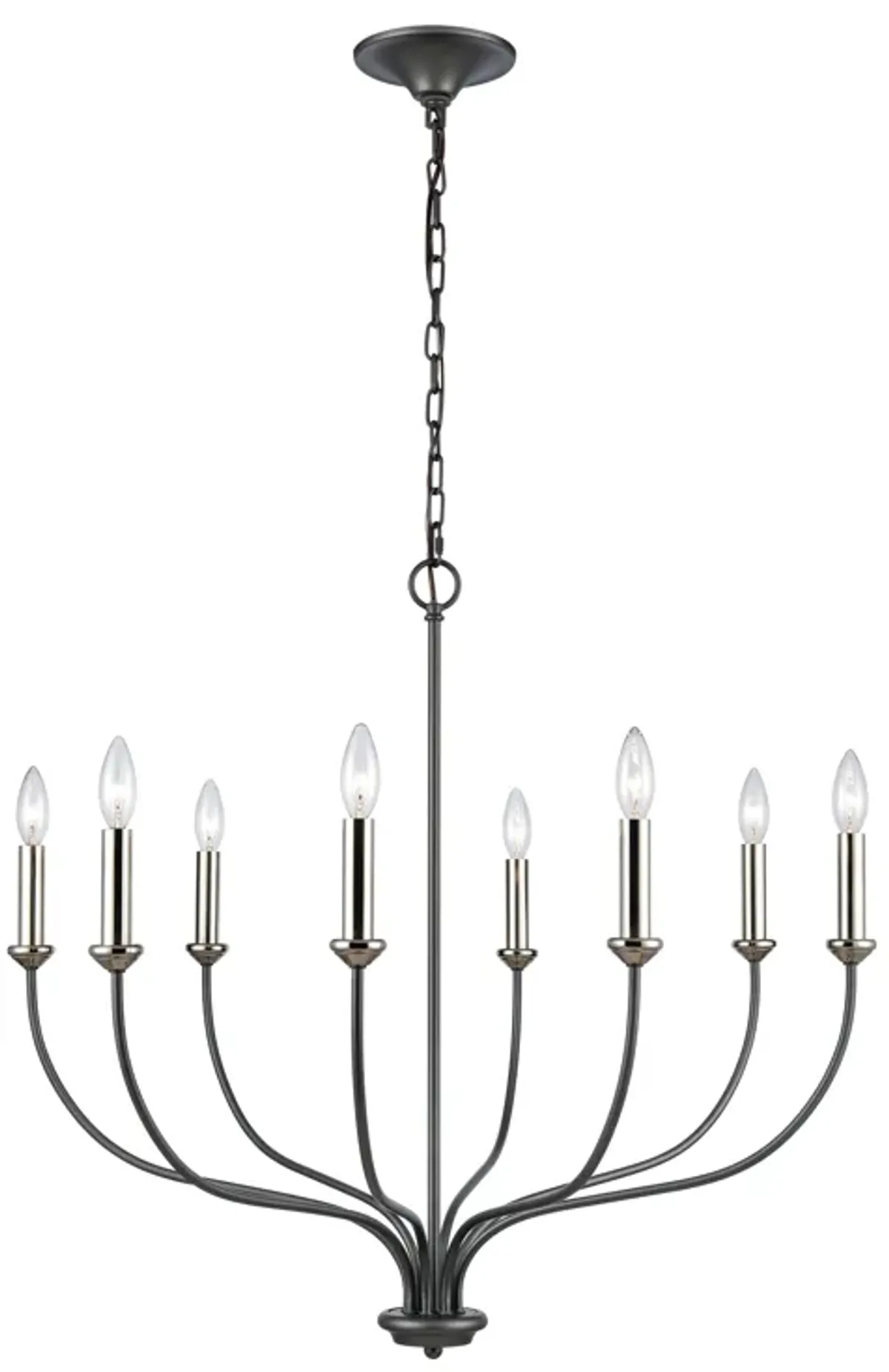 Madeline 32.5" Wide 8-Light Chandelier - Dark Gray