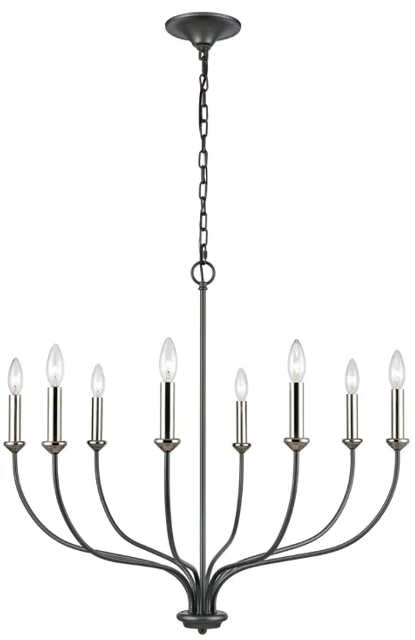 Madeline 32.5" Wide 8-Light Chandelier - Dark Gray