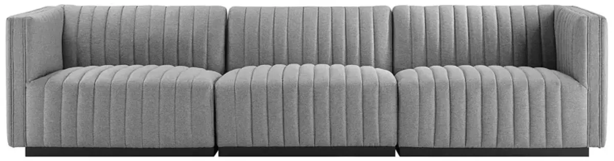 Conjure Channel Tufted Upholstered Fabric Sofa