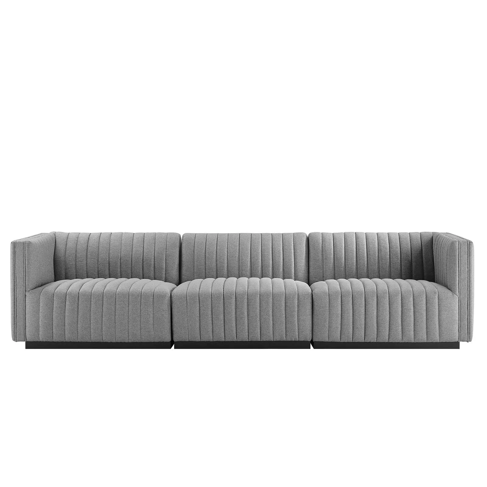 Conjure Channel Tufted Upholstered Fabric Sofa