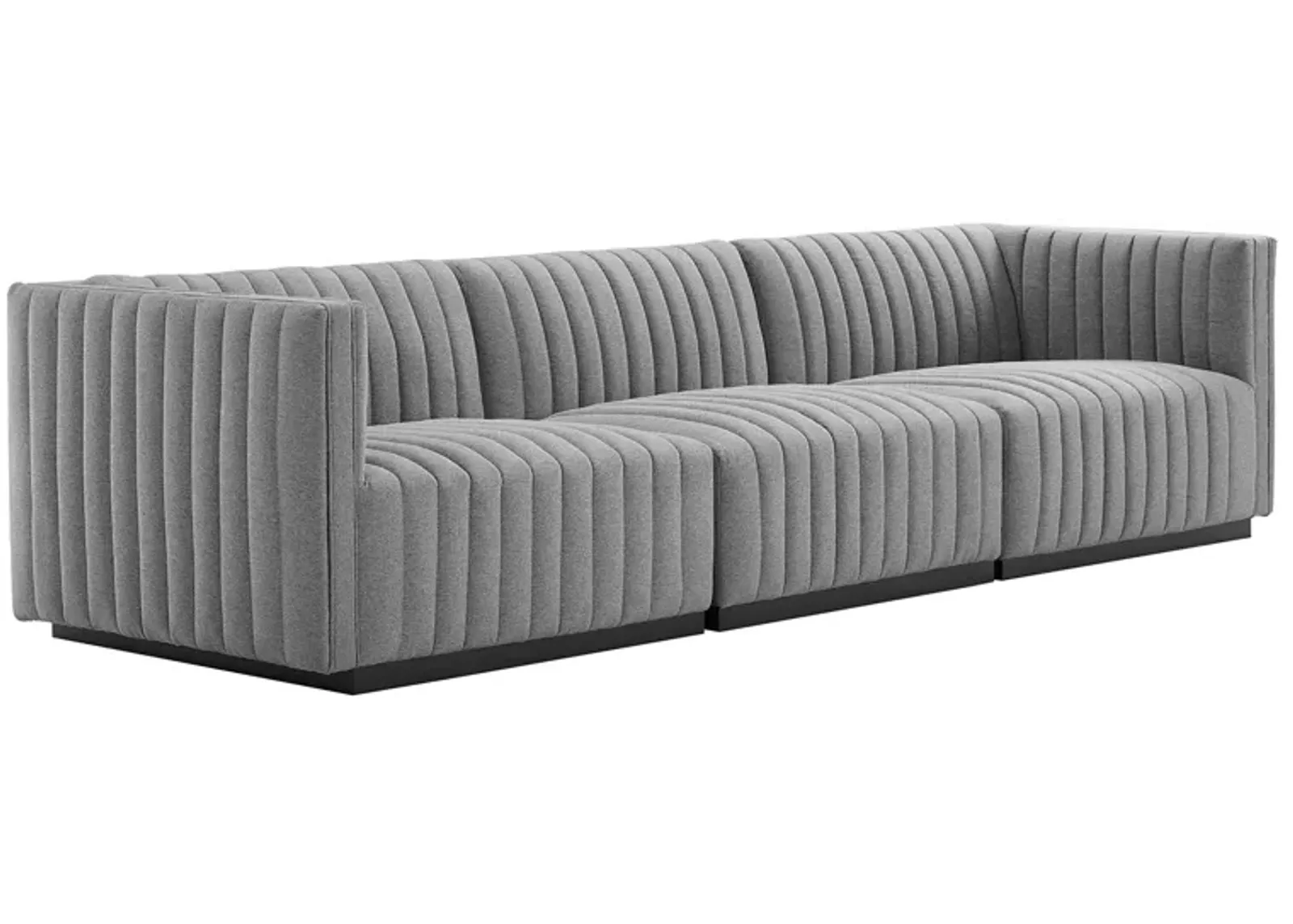 Conjure Channel Tufted Upholstered Fabric Sofa