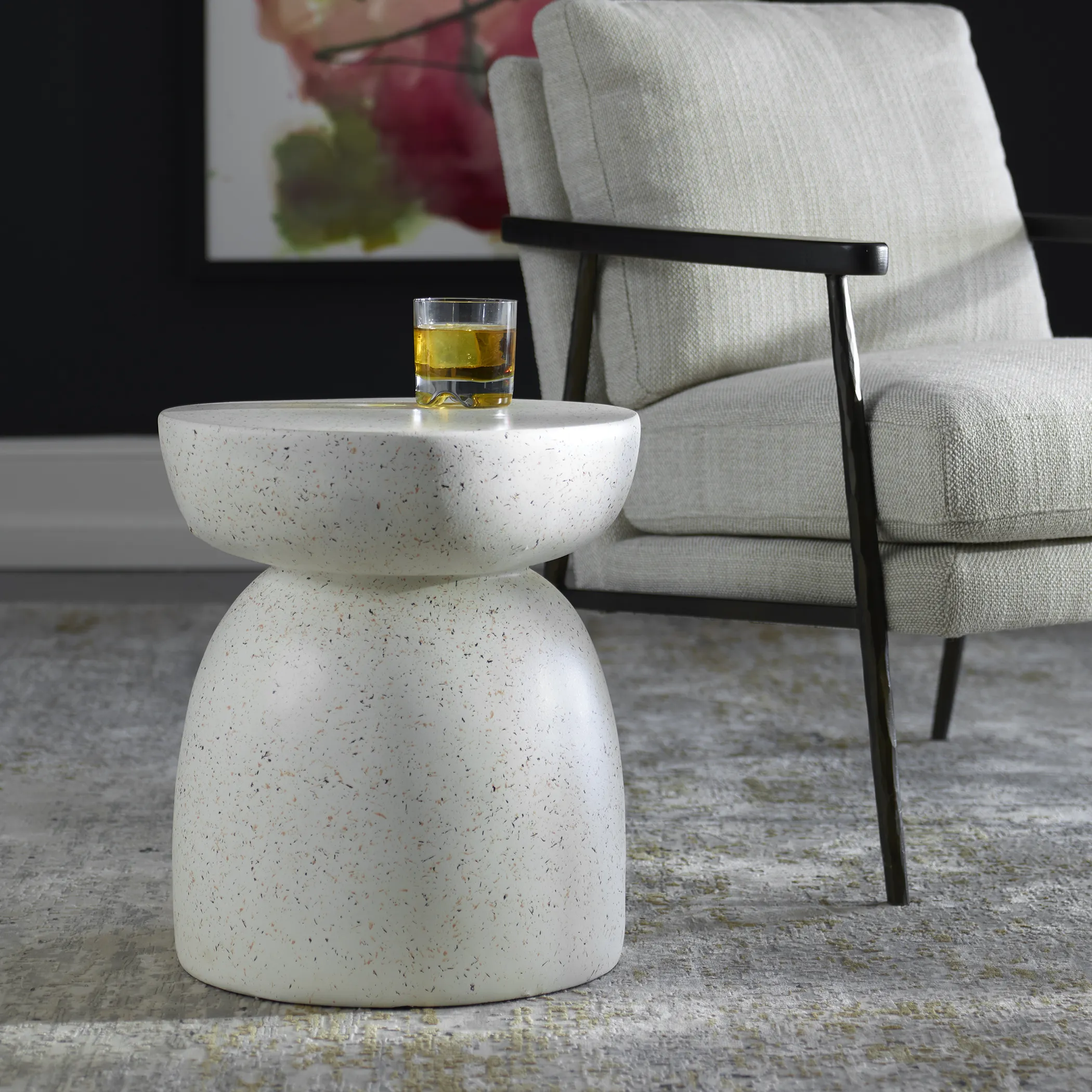 Inhale Cast White Accent Table