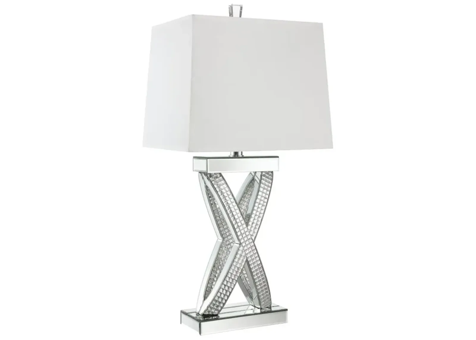 Dominick Table Lamp with Rectange Shade White and Mirror