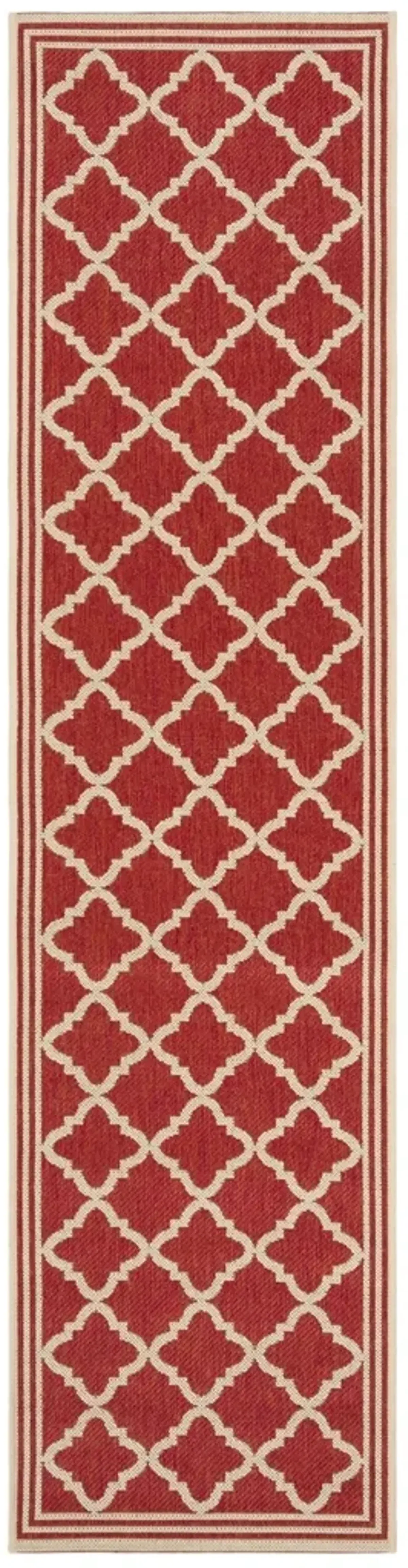 BEACH HOUSE 121 Red 2'-2' X 14' Runner Rug