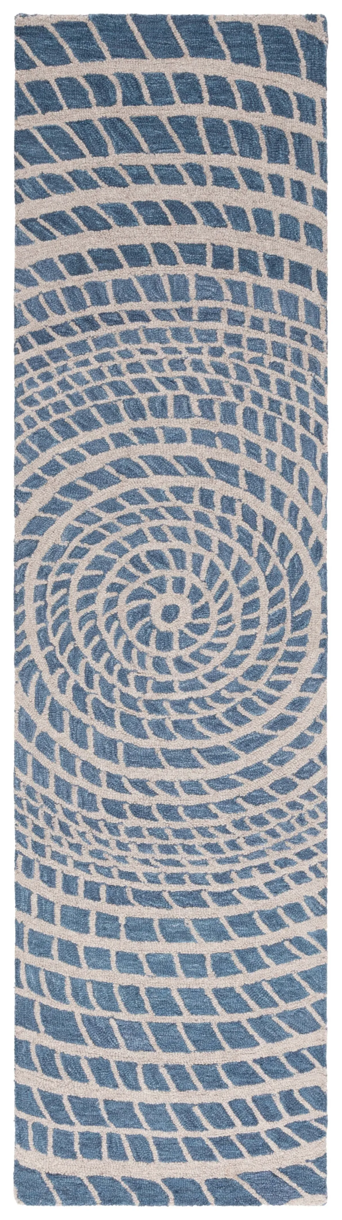 EBONY 652 BLUE  2'-3' x 9' Runner Rug