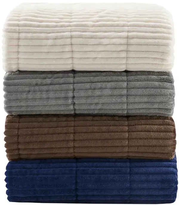 Premier Comfort Parker Navy Oversized Plush Down Alternative Filled Throw