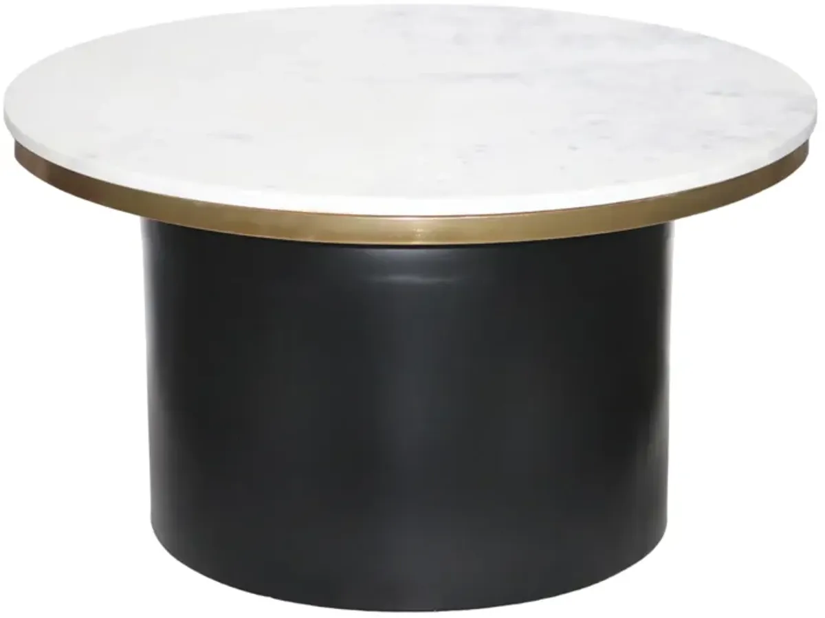 Metal, 31" Cylinder Coffee Table, Black