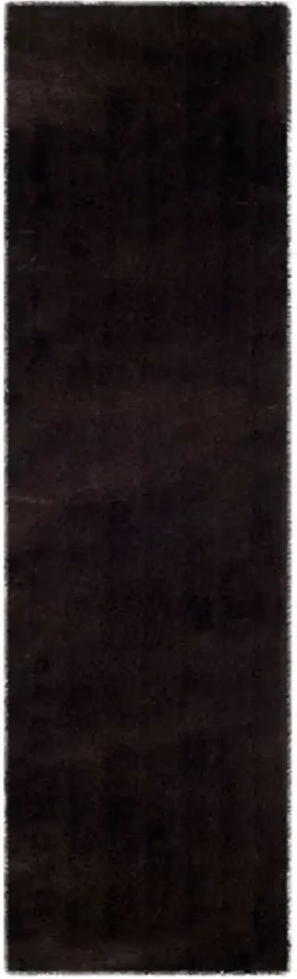 PARIS SHAG Brown 2'-3' X 8' Runner Rug