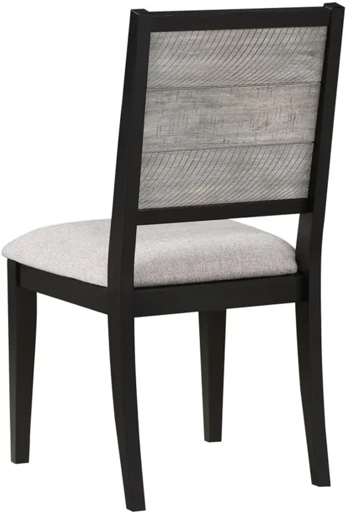 Elodie Upholstered Padded Seat Dining Side Chair Dove Grey and Black (Set of 2)