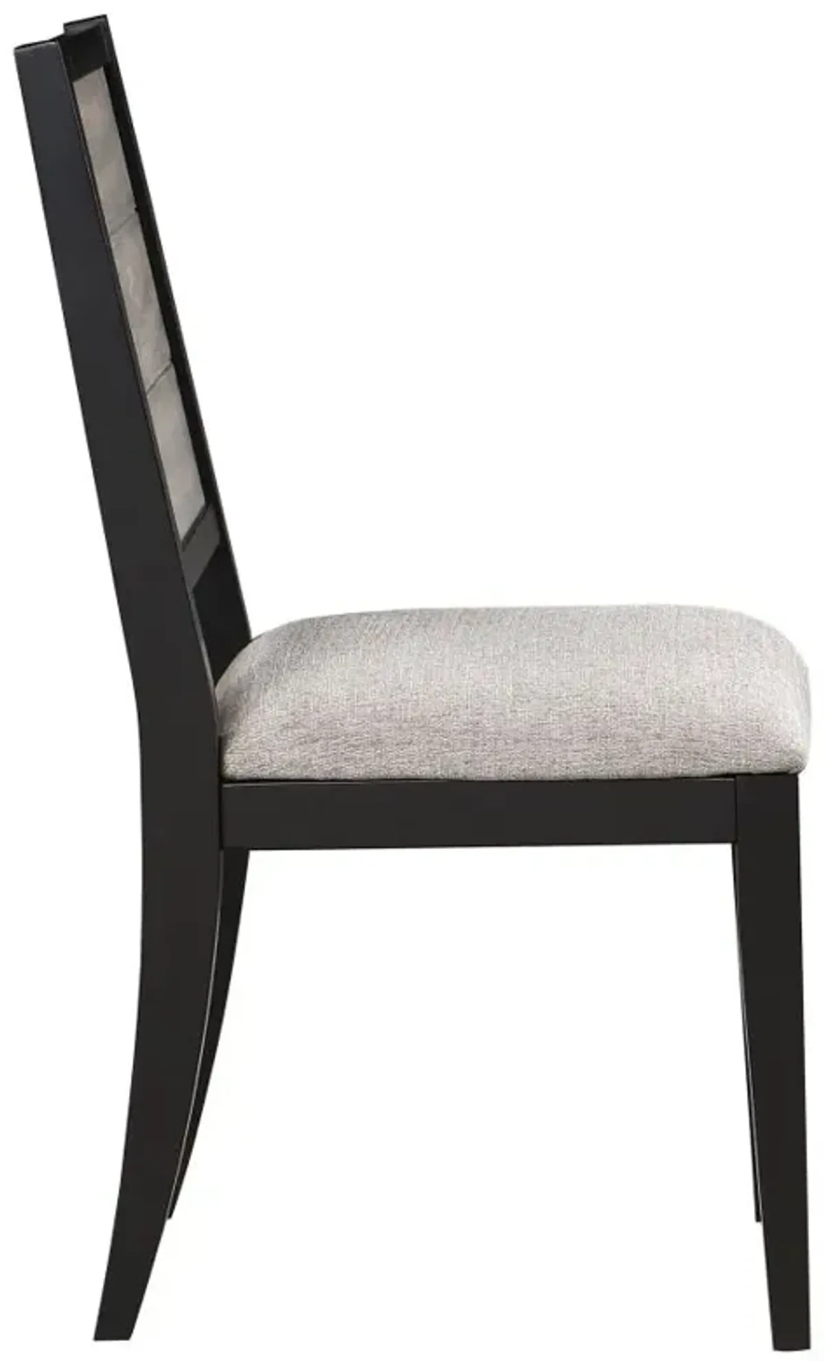 Elodie Upholstered Padded Seat Dining Side Chair Dove Grey and Black (Set of 2)