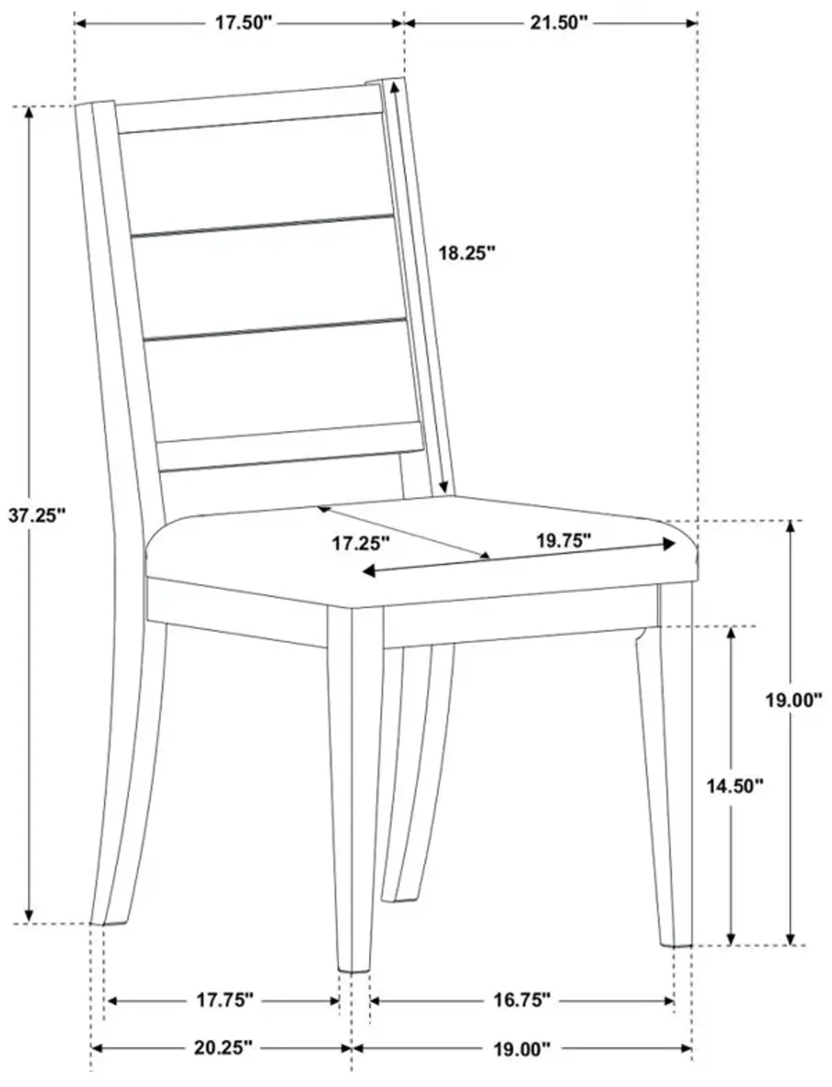 Elodie Upholstered Padded Seat Dining Side Chair Dove Grey and Black (Set of 2)