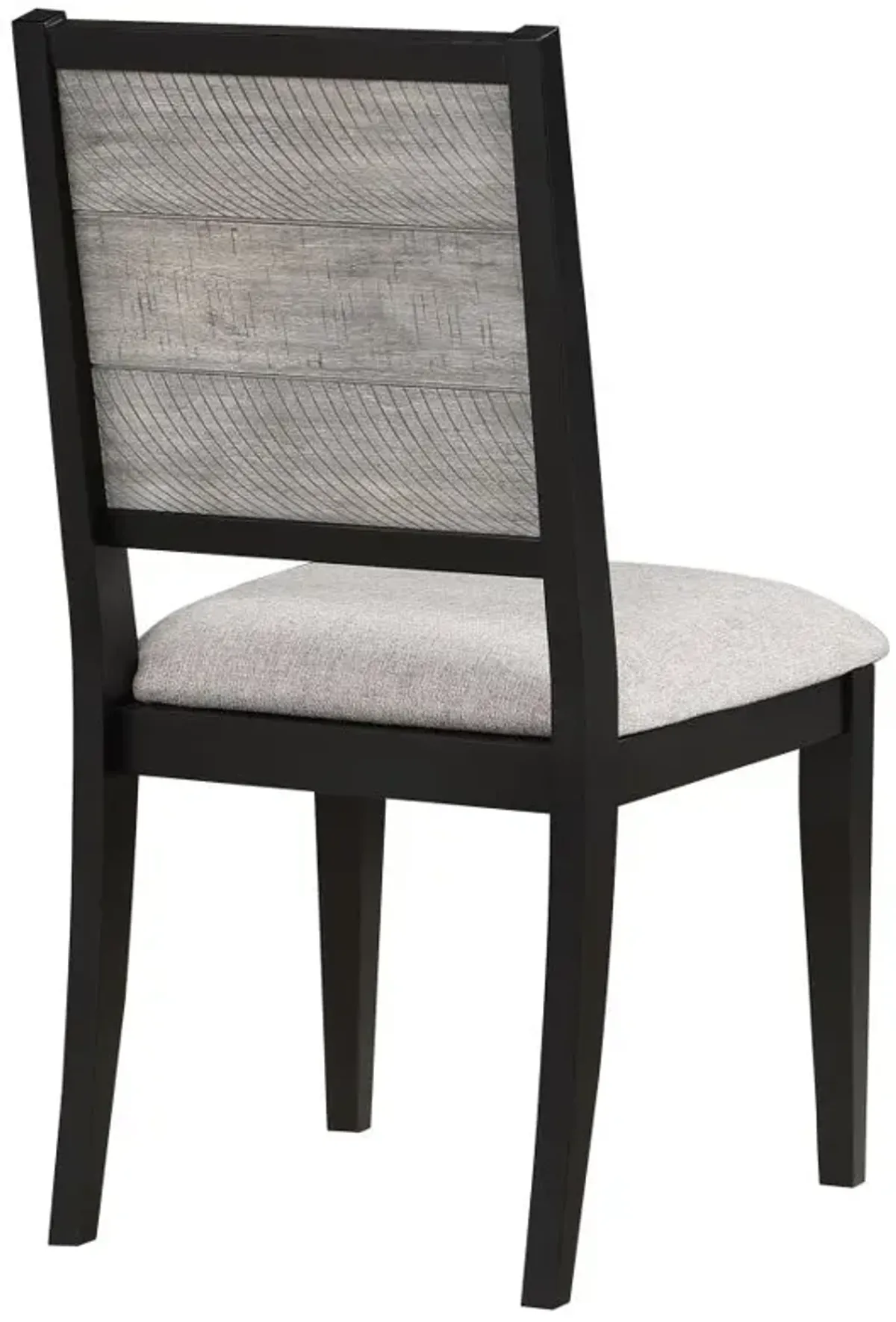 Elodie Upholstered Padded Seat Dining Side Chair Dove Grey and Black (Set of 2)