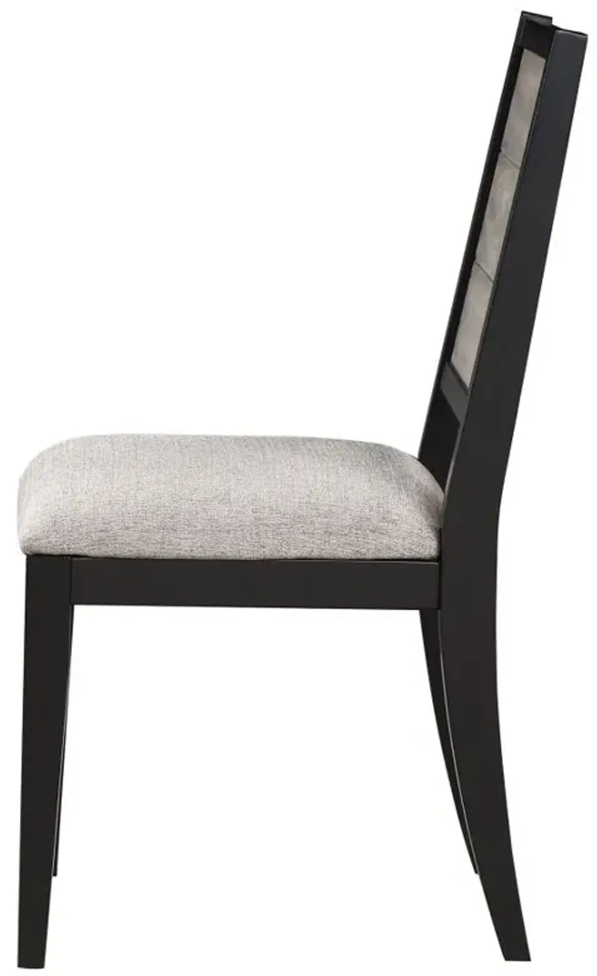 Elodie Upholstered Padded Seat Dining Side Chair Dove Grey and Black (Set of 2)