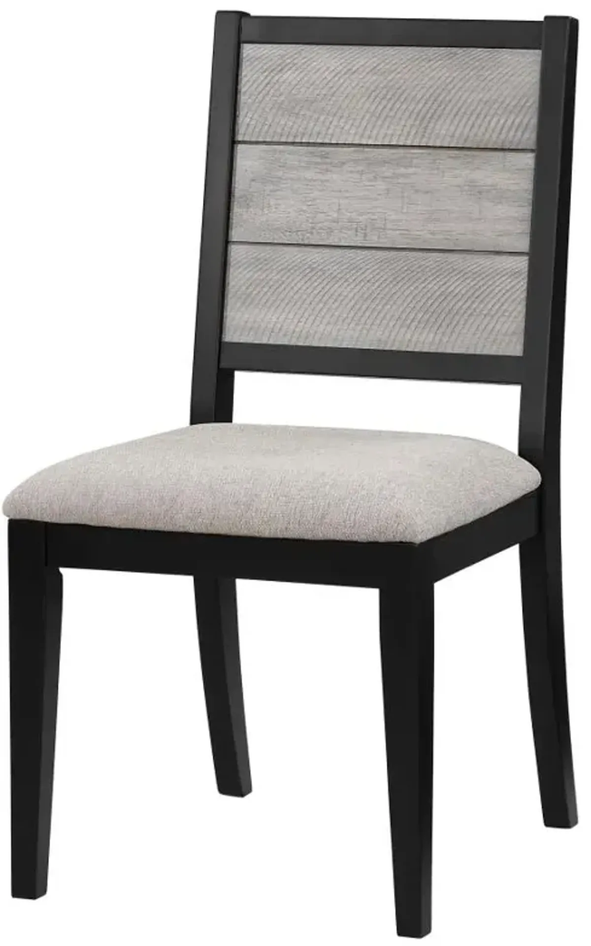 Elodie Upholstered Padded Seat Dining Side Chair Dove Grey and Black (Set of 2)