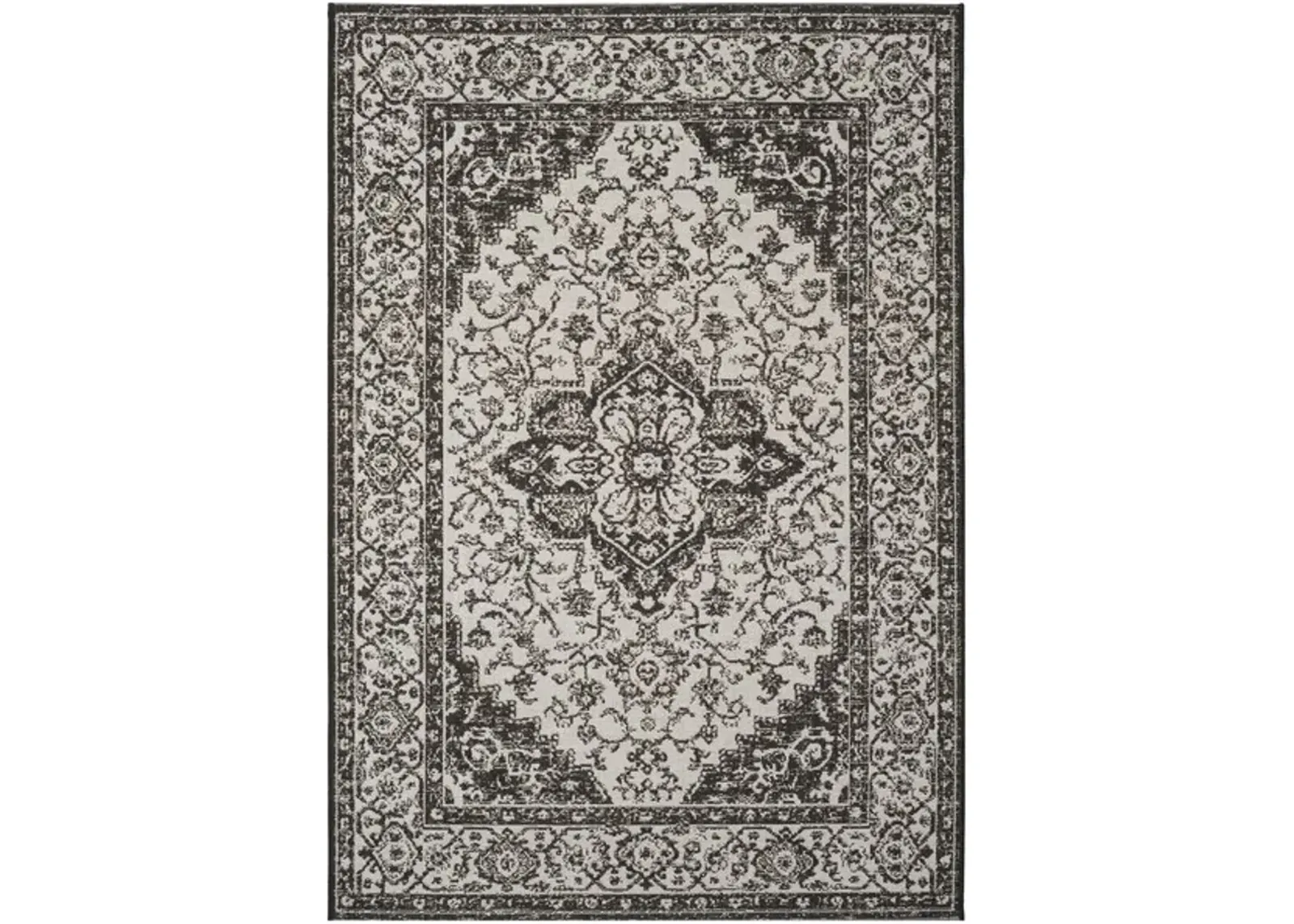 LINDEN 137 Collection LND137A-4 Light Grey / Charcoal 4' X 6'