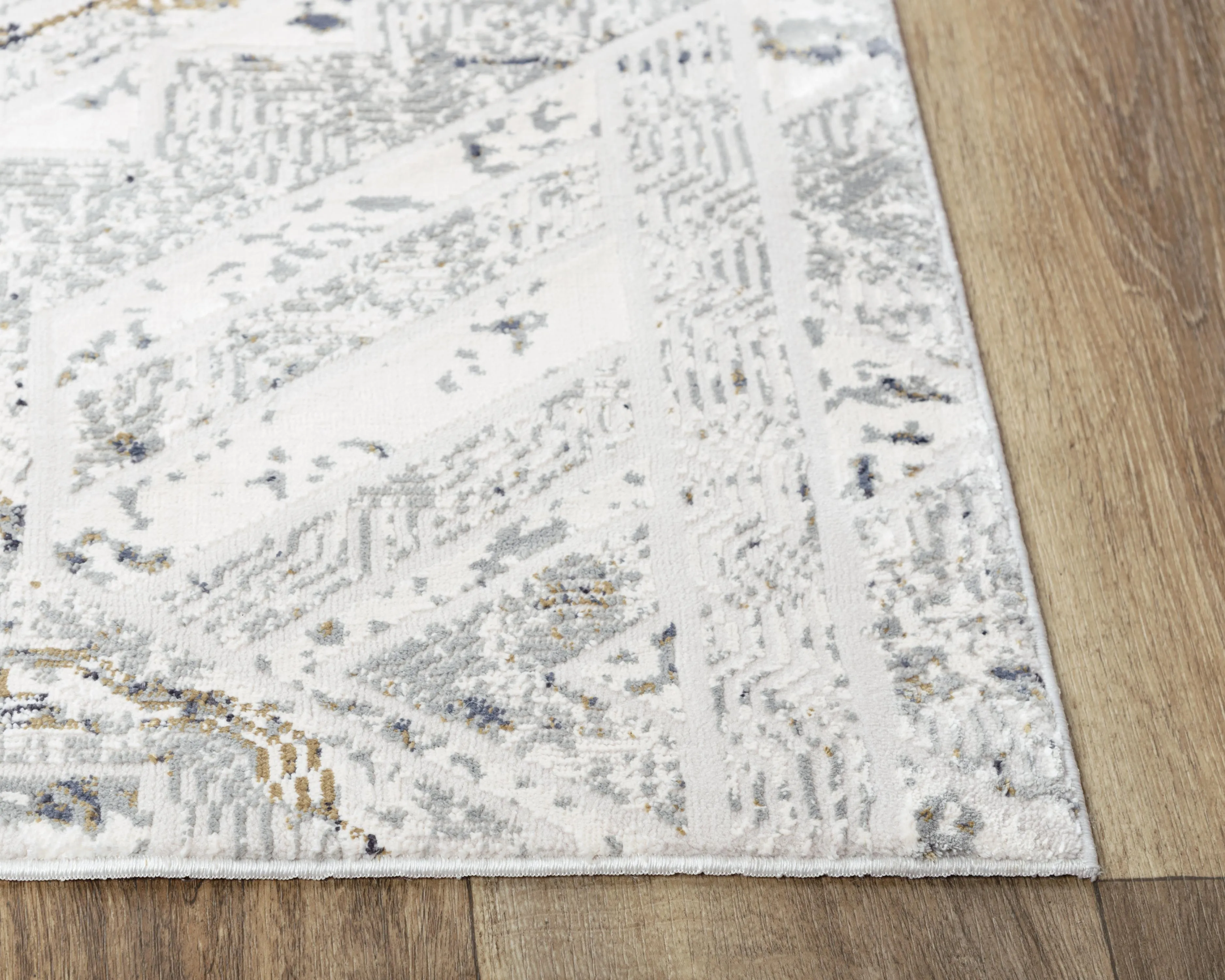 Emerge Stone/Beige  Polyester 3'11" x 5'6" Rectangle Rug