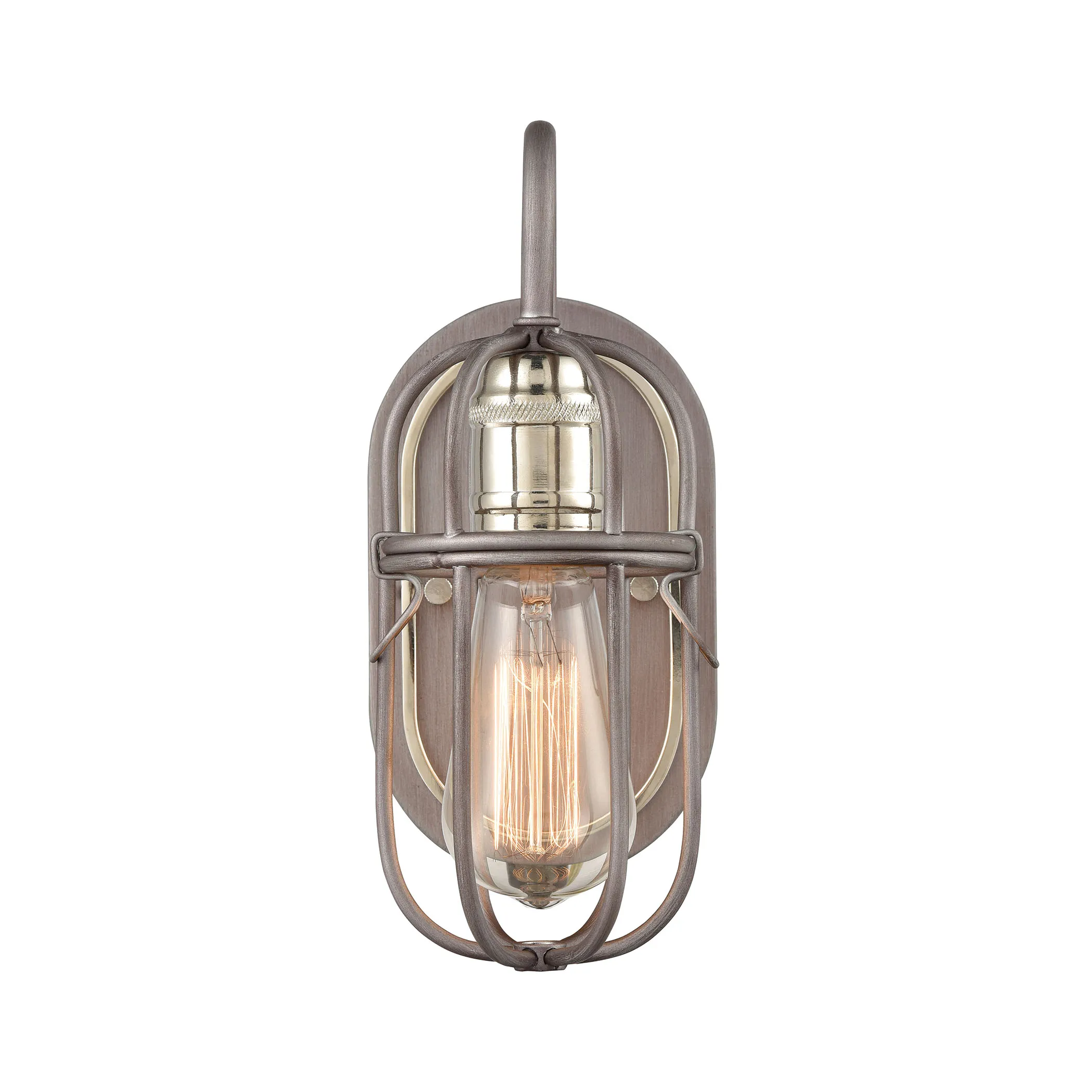 Industrial Cage 5" Wide 1-Light Vanity Light - Weathered Zinc